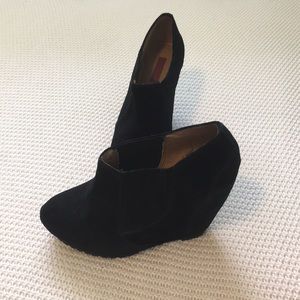 Suede Wedge Booties